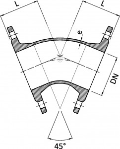 Double Flanged Bend 45º